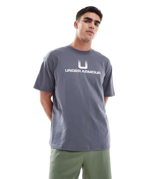 Under Armour – Szaro-biały T-shirt z logo - view 1