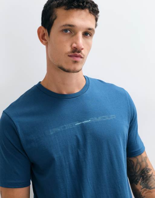 Under Armour t-shirt à manches courtes avec imprimé au dos en bleu, 2 de 5