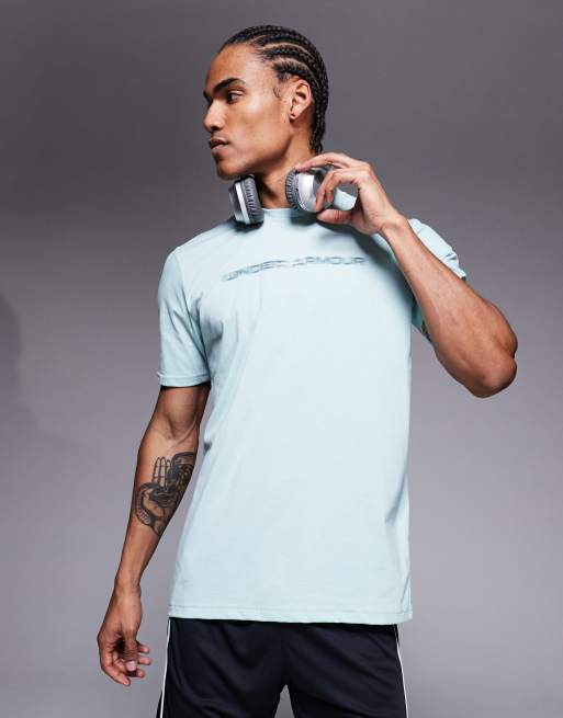 Under Armour - T-shirt a maniche corte blu smalto con stampa sul retro, 2 di 5