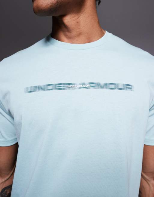 Under Armour - T-shirt a maniche corte blu smalto con stampa sul retro, 4 di 5