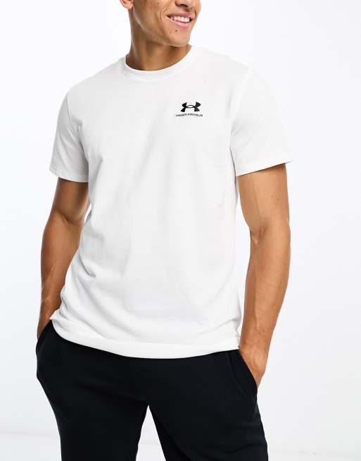 Under Armour - T-shirt bianca pesante con logo