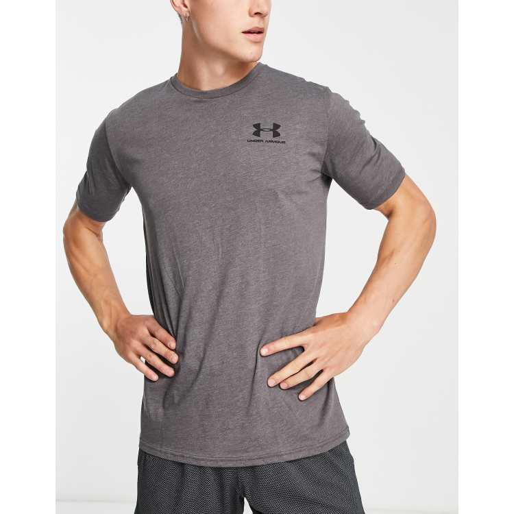 Under Armour - T-shirt de sport avec logo ton sur ton - Gris foncé