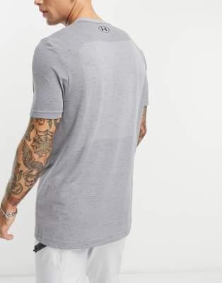 T-shirt grigia a maniche corte senza cuciture-Grigio - Under Armour T-shirt donna  - immagine3