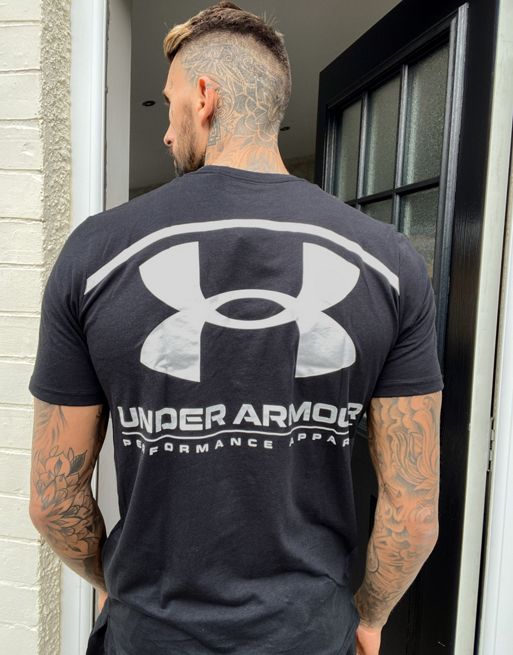 Under Armour T Shirt In Black With Back Logo Asos