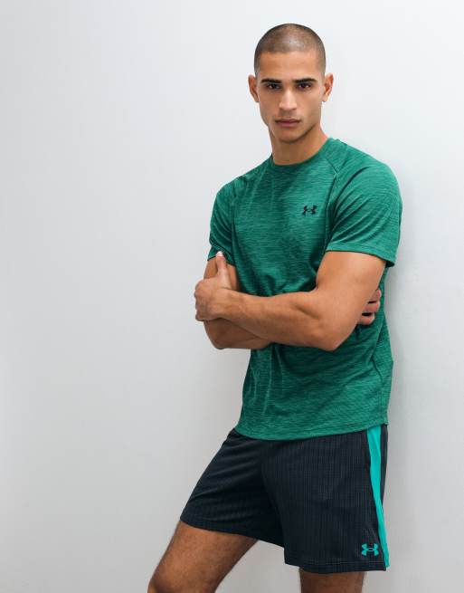 Under Armour t-shirt technique texturé à manches courtes en vert, 2 de 5