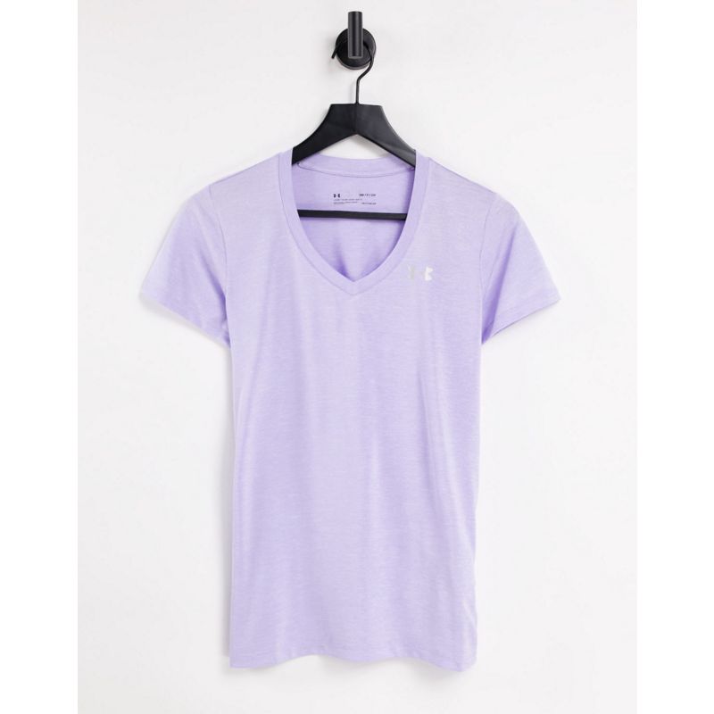 Activewear Donna Under Armour - T-shirt tecnica con scollo a V color viola
