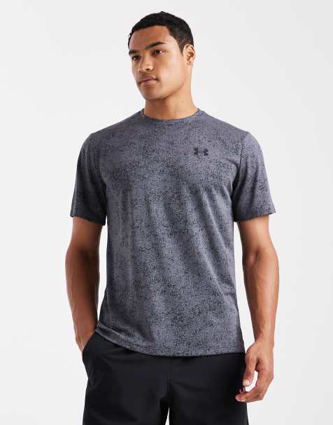 Under Armour - T-shirt tecnica grigio castlerock con motivo effetto pixel - view 1