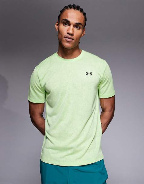 Under Armour - T-shirt tecnica verde sbiadito effetto pixel - view 1