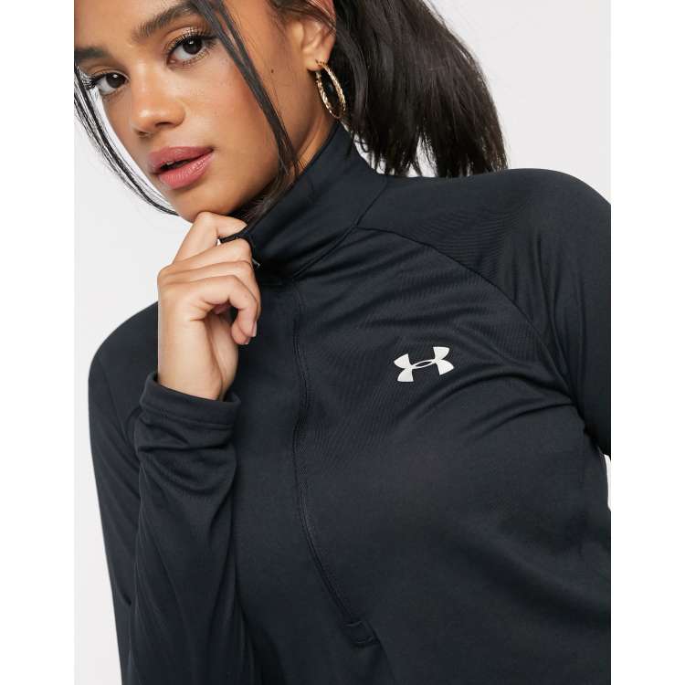 estas Escritura Disciplinario Under Armour Tech 1/2 zip long sleeve top in black | ASOS