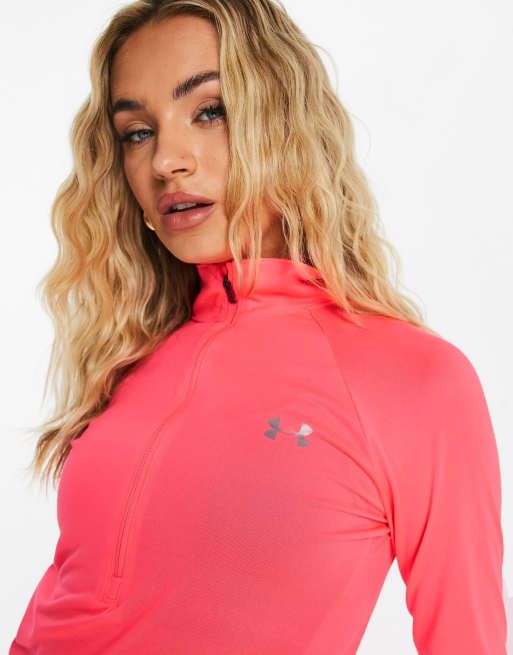 Under Armour Tech 1/2 zip top in pink | ASOS