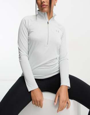 Under Armour Tech 1/2 zip top in white twist - ASOS Price Checker