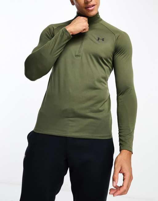 Under Armour Tech 2.0 half zip top in khaki