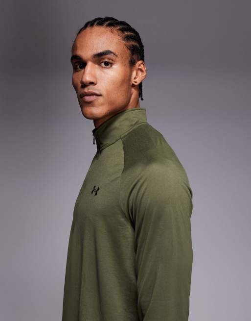 Under Armour Tech 2.0 half-zip top in marine green, 4 of 5