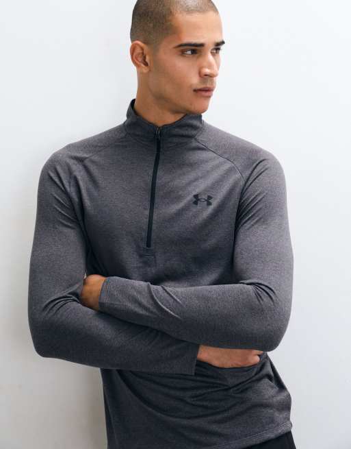 Under Armour - Tech 2.0 - Mørkegrå sweatshirt med halv lynlås, 5 af 5