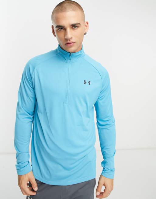 Under Armour – Tech 2.0 – Sweatshirt mit halblangem Reißverschluss in Blau