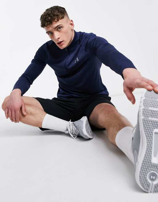 Under Armour - Tech 2.0 - Top blu con zip corta, 4 di 4