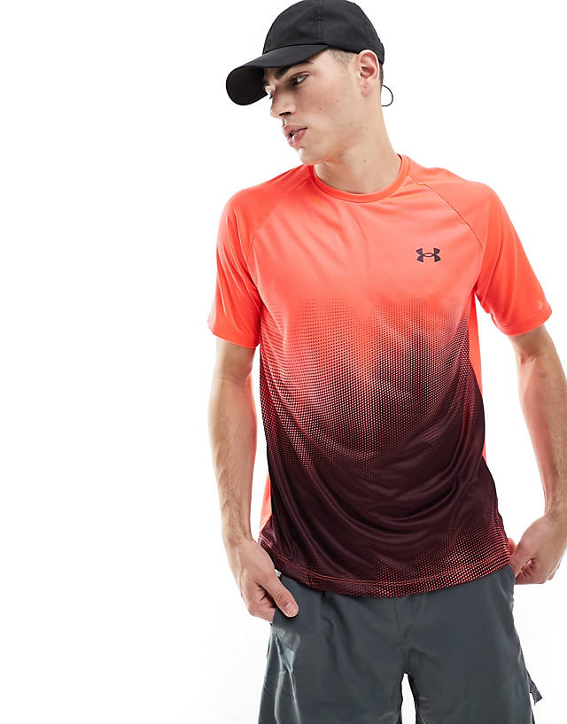 Under Armour - tech fade ombre t-shirt in red