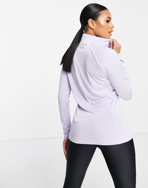 Under Armour Tech half zip long sleeve top in purple