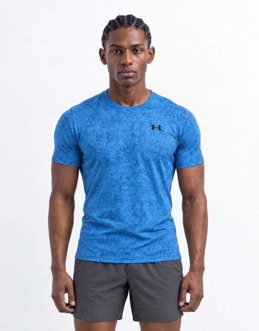Under Armour Tech Pixelate T-Shirt mit kurzen Ärmeln in Blau, 7 von 9