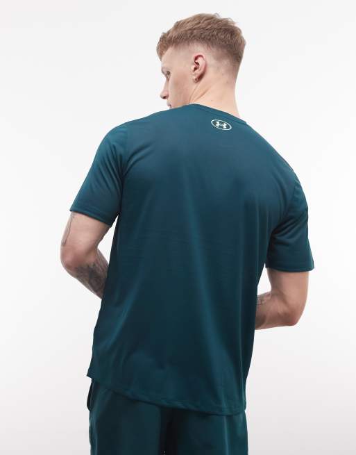 Under Armour – Tech Play – Ciemnozielony T-shirt z krótkimi rękawami, 3 z 5