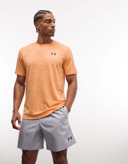 Under Armour – Tech – Pomarańczowy T-shirt w pikselowy wzór, 3 z 5