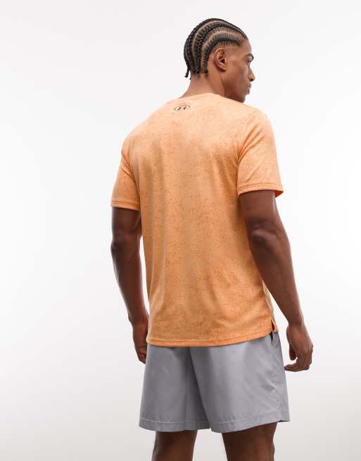 Under Armour – Tech – Pomarańczowy T-shirt w pikselowy wzór, 4 z 5