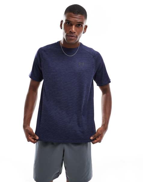 Under Armour – Tech – Strukturiertes, kurzärmliges T-Shirt in Grau - view 1