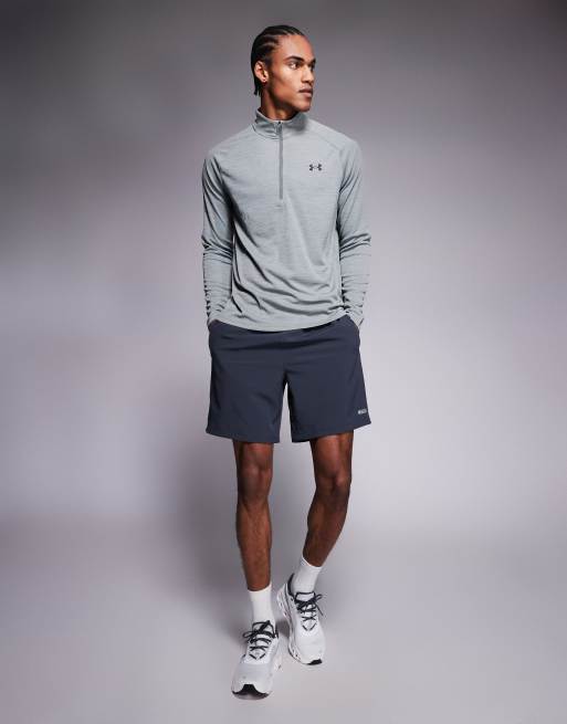 Under Armour – Tech – Strukturiertes T-Shirt in Lehmgrün mit kurzem Reißverschluss, 2 von 5