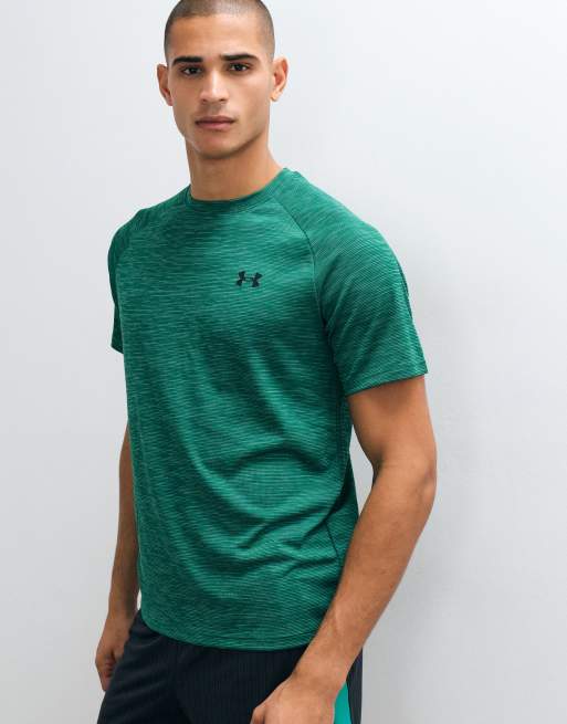 Under Armour Tech strukturiertes T-Shirt mit kurzen Ärmeln in Grün, 5 von 5
