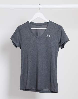 Under Armour - Tech - T-Shirt in Grau mit V-Ausschnitt