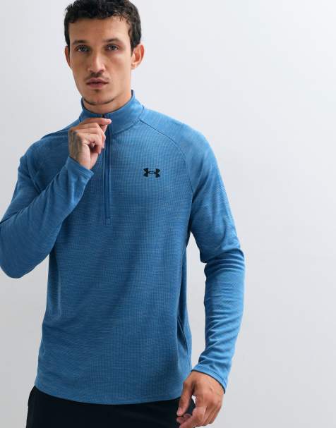 Under Armour Tech Textured 1/2 Zip in blue - view 1