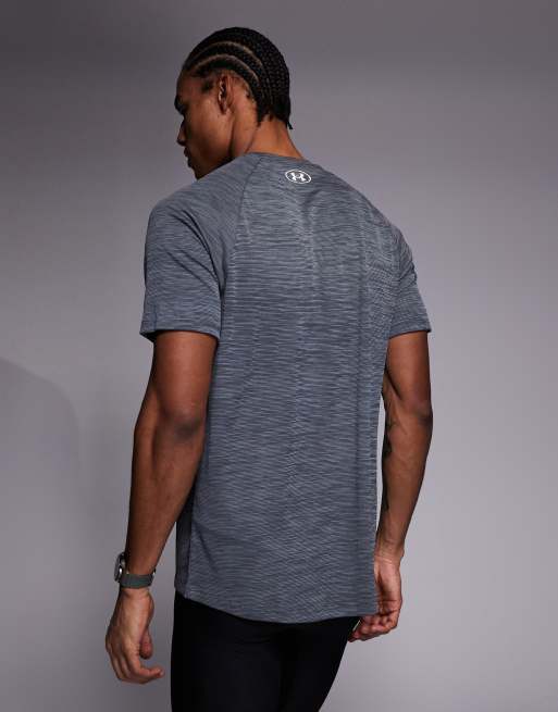 Under Armour Tech textured short sleeve t-shirt in castlerock grey, 3 of 5