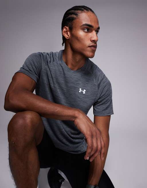 Under Armour Tech textured short sleeve t-shirt in castlerock grey, 5 of 5