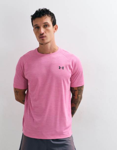 Under Armour Tech textured short sleeve t-shirt in pink - view 1