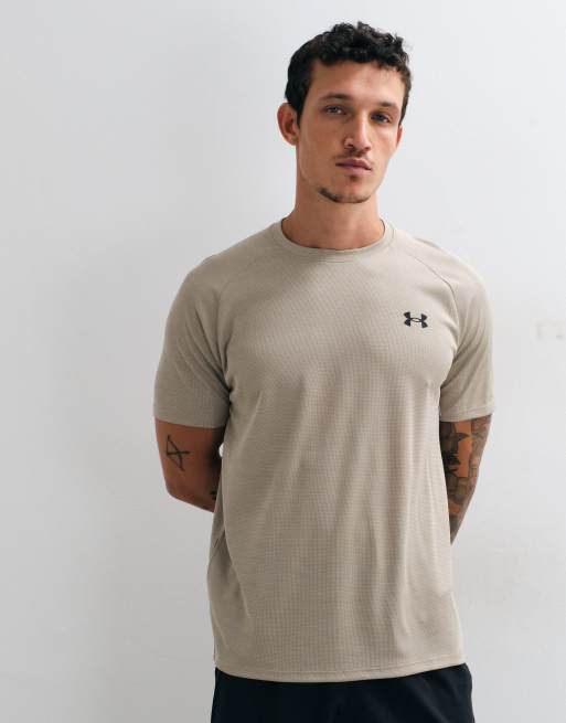 Under Armour Tech Textured short sleeve t-shirt in tan, 2 of 5