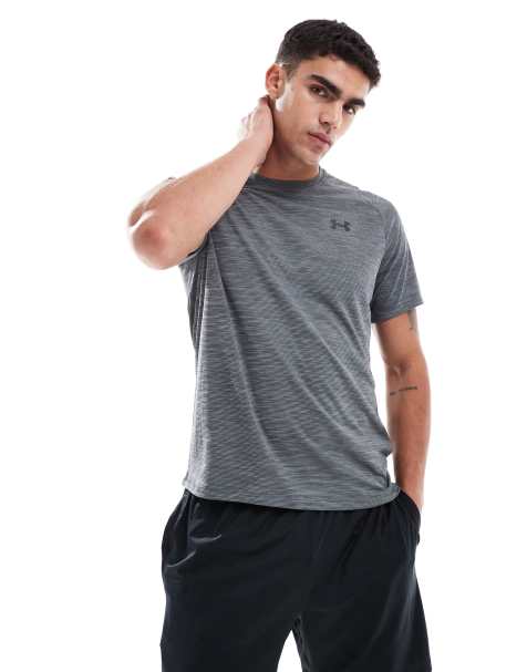 Under Armour Tech textured t-shirt in castlerock grey - view 1