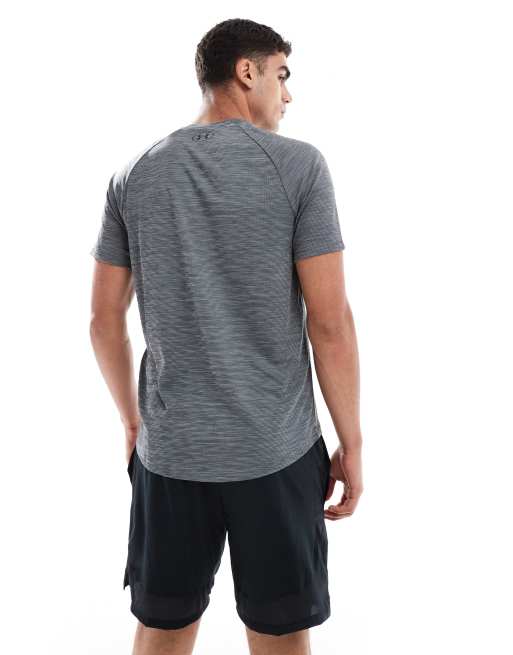 Under Armour Tech textured t-shirt in castlerock grey  , 3 of 4