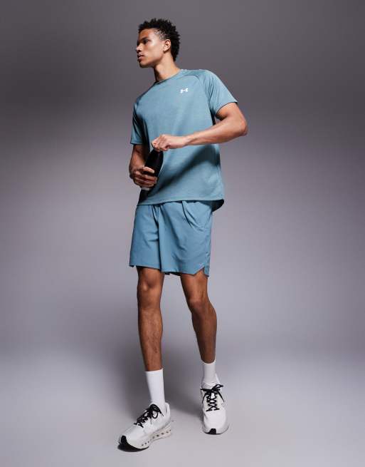 Under Armour Tech textured t-shirt in jasper blue  , 2 of 5