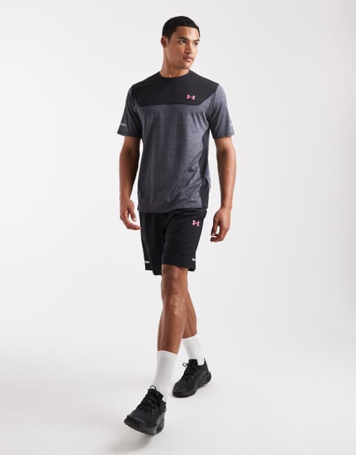 Under Armour Tech Utility shorts in black and super pink, 2 of 5