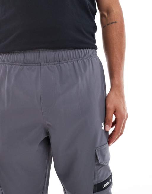Under Armour Tech Utility woven joggers in castlerock grey, 4 of 5