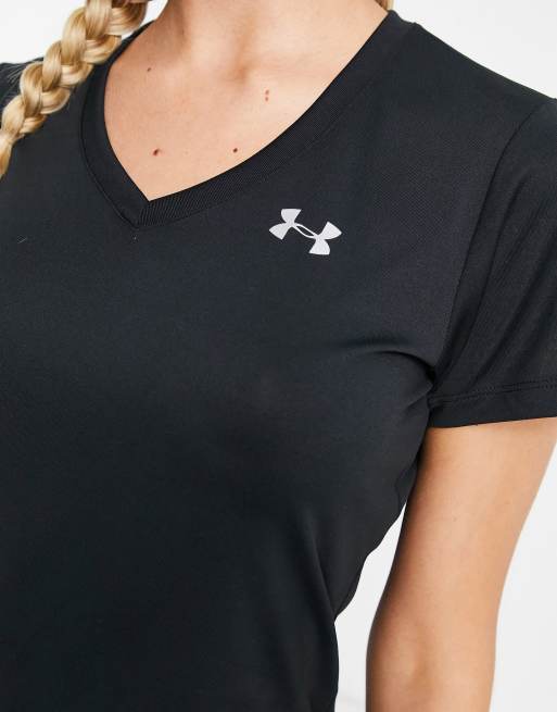 T-shirt de pescoço em v das mulheres Under Armour Tech™ - Camisas