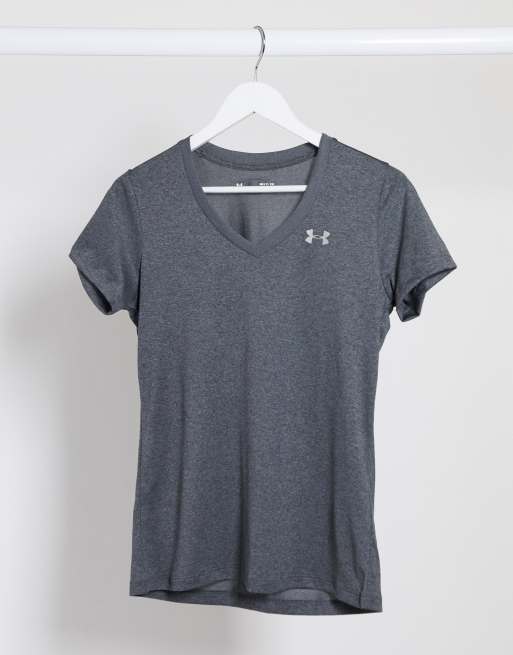 Under Armour Tech v neck t-shirt in grey | ASOS