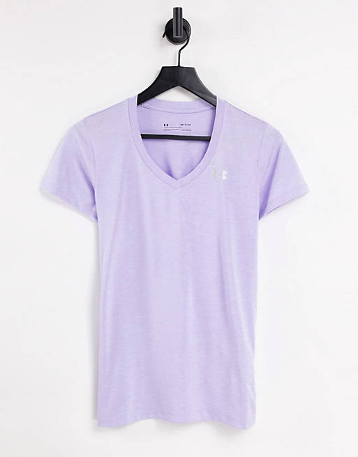 Tops Under Armour Tech v-neck t-shirt in purple 