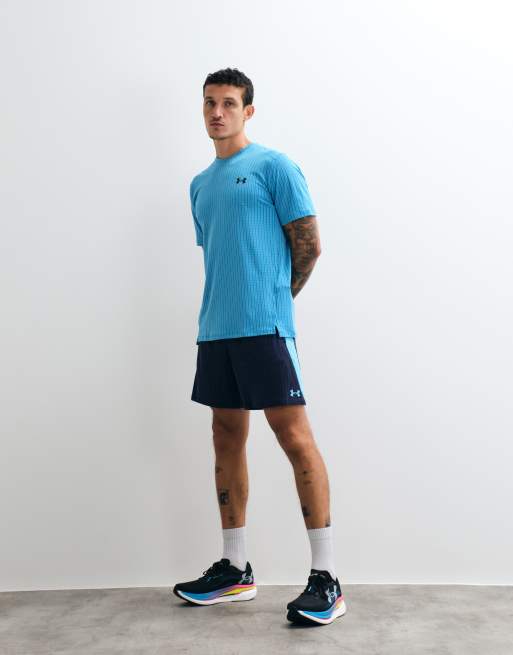 Under Armour Tech Vent jacquard T-shirt i blå, 4 af 5