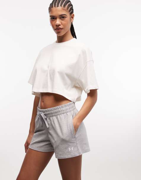 Under Armour Terry shorts in light heather grey