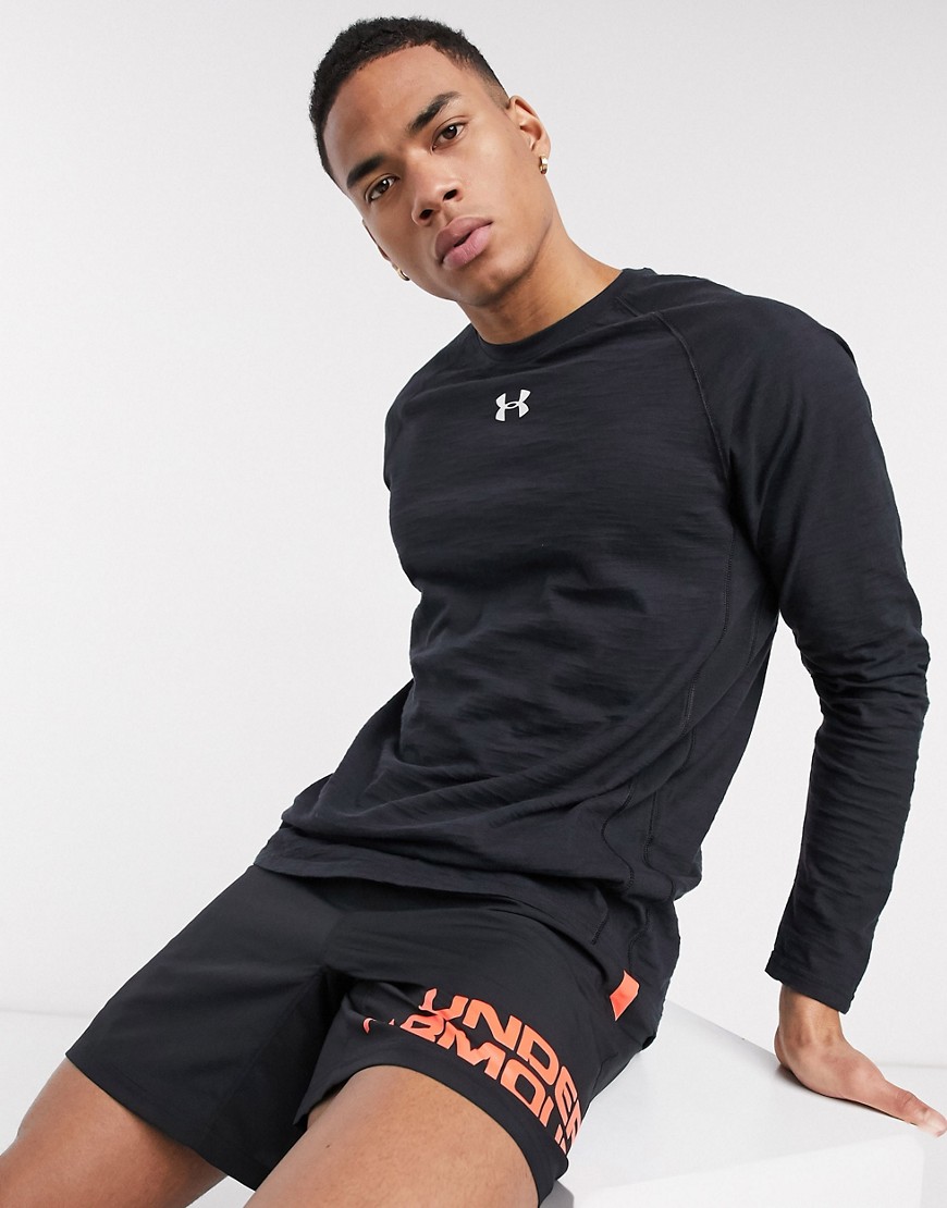 Under Armour - Top training nero a maniche lunghe in cotone Charged