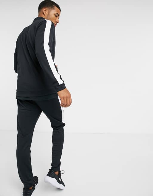 Black tracksuit store white stripe