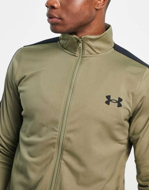 Khaki under armour store tracksuit