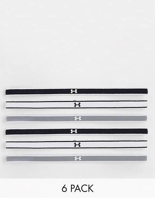 Under Armour Training 6 pack mini headbands in black and white
