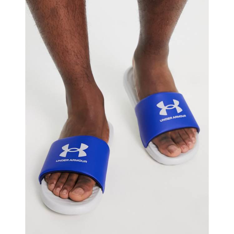 Under Armour Training Ansa Fix sliders in blue ASOS